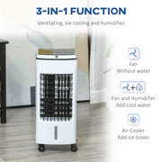 3 in 1 Portable Air Cooler with Timer Remote and 4L Water Tank for Home Use, White