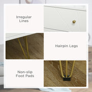White Tall Chest of Drawers with Gold Legs for Bedroom Organisation