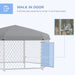 Extra Large Outdoor Dog Kennel with Lockable Door for Garden Use Steel Frame Black