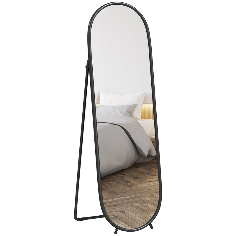 Black Two-Way Curved Full Length Mirror for Home or Dressing Room by HOMCOM
