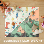Foldable Waterproof Baby Play Mat for Crawling and Tummy Time Reversible Design Dinosaur AOSOM