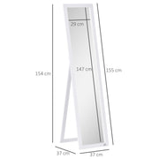 Full Length Dressing Mirror for Bedroom or Hallway with Freestanding Design, White