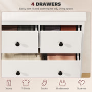Chest of Drawers for Clothes and Bedding Storage with Smooth Quiet Drawers White AOSOM
