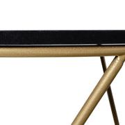 Round Coffee Table with Metal Crossed Legs, Modern Living Room Furniture - Black/Gold Tone (Φ43cm) by Homcom Homcom
