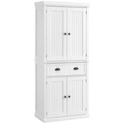 Freestanding Kitchen Storage Cabinet with Drawer and Adjustable Shelves for Organisation White