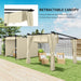 Beige 3 x 3 m Retractable Roof Pergola with Curtains for Garden and Patio by Outsunny