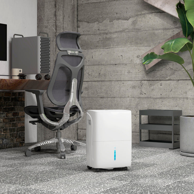 30L Dehumidifier With 24H Timer and Digital Display For Damp Home and Laundry, White