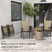 Set of 4 Foldable Metal Garden Chairs Light Brown Outdoor Dining Seats by Outsunny