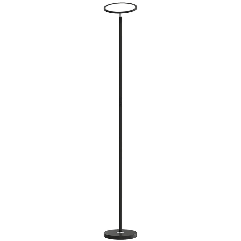 Smart Floor Lamp with Customisable Colour and Adjustable Head for Living Room Lighting Black Homcom