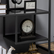7 Tier Industrial Bookcase With Open Shelves For Living Room Or Office Storage Black AOSOM