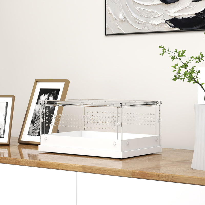 Acrylic Reptile Terrarium with Sliding Top and Vents for Snakes and Geckos Clear AOSOM