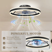 Ceiling Fan with Adjustable Light for Year Round Comfort and Quiet Bedroom Use Black AOSOM