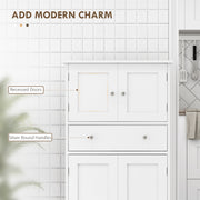 Freestanding Kitchen Storage Cabinet with Shelves and Drawers for Organisation White