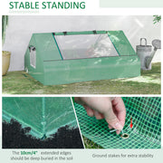 Portable Mini Greenhouse With Zipped Door and Windows For Garden Plants, Dark Green