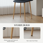 Set of 4 Black Modern Dining Chairs with Backrest and Steel Legs for Kitchen or Dining Room by HOMCOM