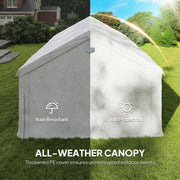 6x4m Marquee Party Tent for Outdoor Gatherings with Large Windows and Weather Protection White Outsunny
