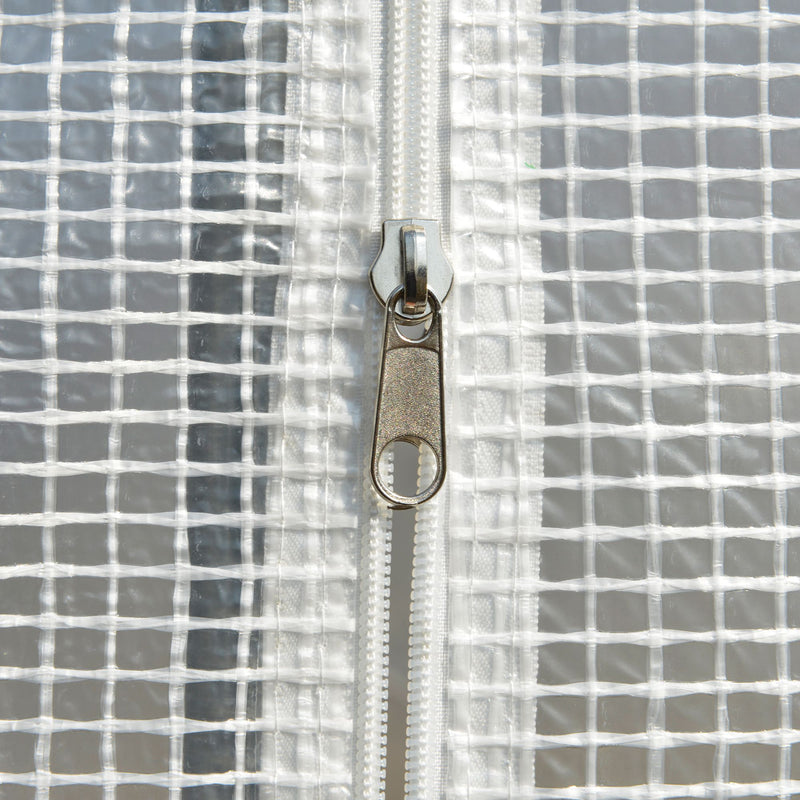 Walk In Polytunnel Greenhouse With UV Resistant Cover And Roll Up Sides For Garden, White
