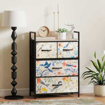 4 Drawer Chest of Drawers with Spacious Storage for Bedroom or Living Room White