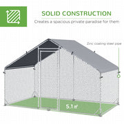 Large Walk In Chicken Coop with Water Resistant Roof for Outdoor Poultry Housing Grey