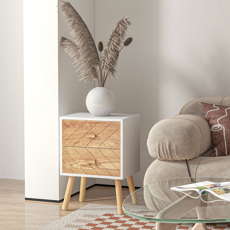 Nordic Bedside Tables Set of 2 Homcom