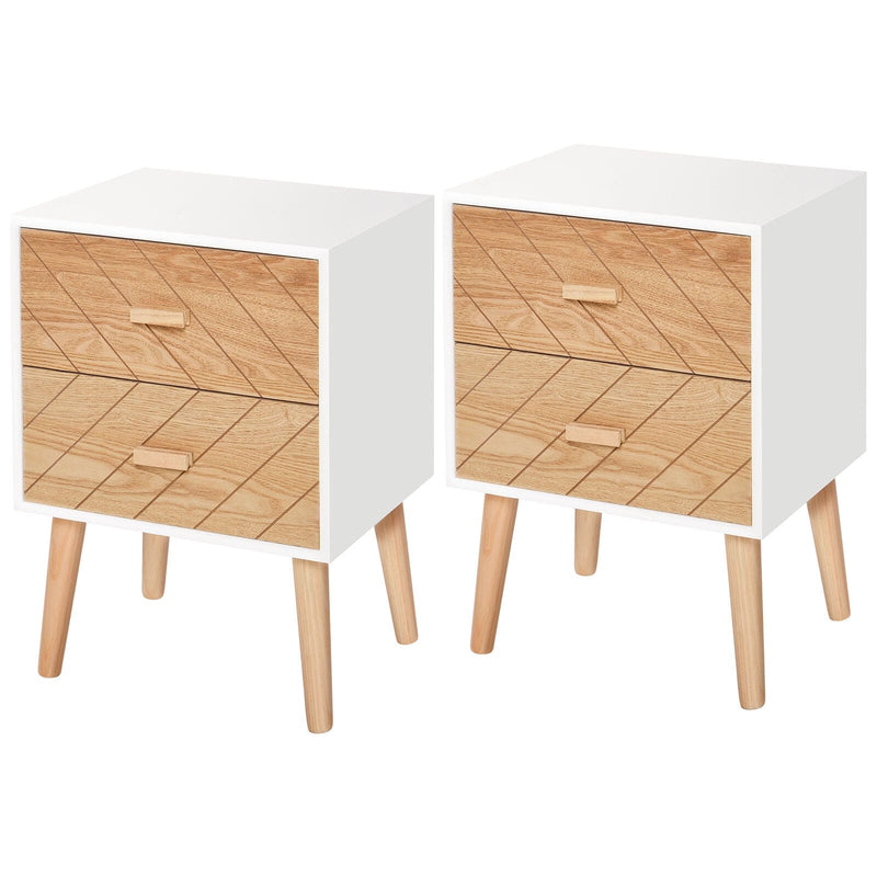 Nordic Bedside Tables Set of 2 Homcom