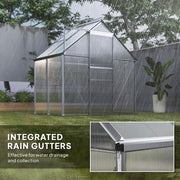 Walk-In Polycarbonate Greenhouse 192.5 x 131cm Silver Tone by Outsunny