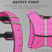 Adjustable Weighted Vest for Running and Strength Training with Mesh Pocket 8kg Pink AOSOM
