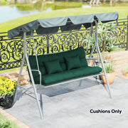 Garden Chair Cushion and Pillow Set for Comfortable Outdoor Seating Green AOSOM