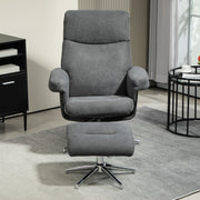 Recliner Chair With Ottoman for Home and Office, Dark Grey Velvet Feel by HOMCOM
