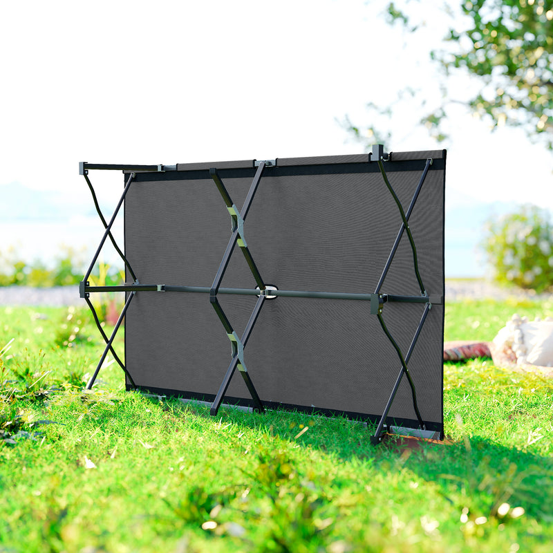 Double Folding Camping Bed for Two Adults Raised Off Ground Charcoal Grey