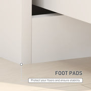 White High Gloss Bedside Table With 2 Drawers by HOMCOM