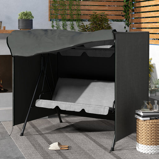 Grey Waterproof Cover for 3 Seater Swing Chair Protects Against Rain and UV Damage