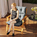 Light Grey Padded Outdoor Seat Cushion 115 x 56 cm by Outsunny