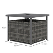 Outsunny Outdoor Rattan Wicker Coffee Table w/ Umbrella Hole Suitable for Garden Garden AOSOM