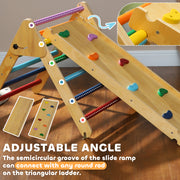 Toddler Climbing Frame with Ramp 3-in-1 Wooden Pikler Triangle Set for Ages 18-48 Months by AIYAPLAY
