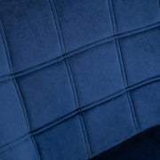 Set of 2 Upholstered Armchairs with Wide Arms and Wooden Legs for Bedroom Seating Blue