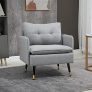 Upholstered Button Tufted Accent Chair for Living Room or Bedroom Comfort, Grey