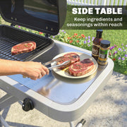 Portable Folding Gas BBQ Grill with Wheels, 1800cm² Cooking Area and Side Shelf, Black Outsunny