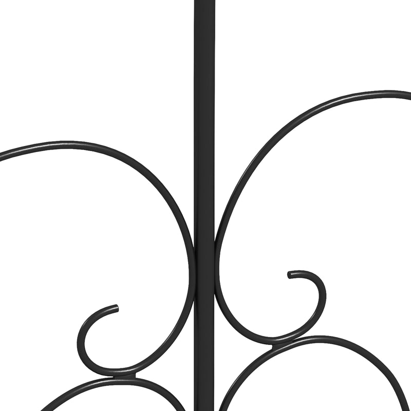 Black Metal Garden Fence Panels Set of 5 Decorative Border Edging With Heart Design