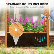 Wooden Raised Garden Bed with Trellis and Liner for Climbing Plants and Flowers by Outsunny