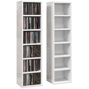 Set of Two Tall CD Storage Shelves for Organised Media Display, High Gloss White