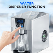 Countertop Ice Maker and Water Dispenser with 3L Tank and Fast Cooling for Home Use Silver