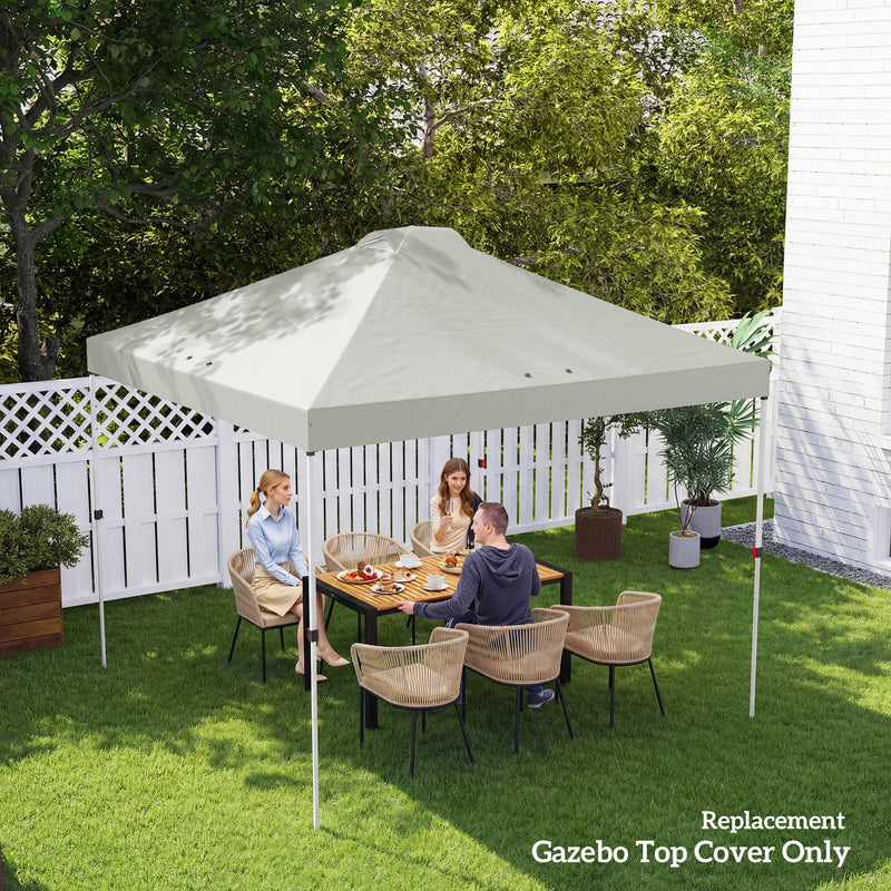 Gazebo Roof Replacement Waterproof Canopy for 3 x 3 m Frames UV Protection White Outsunny