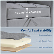 3 in 1 Convertible Single Sofa Chair Bed Ideal for Guest Rooms and Small Spaces Light Grey