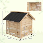 Wooden Duck House with Double Doors Openable Roof Ventilation Holes Removable Base by PawHut