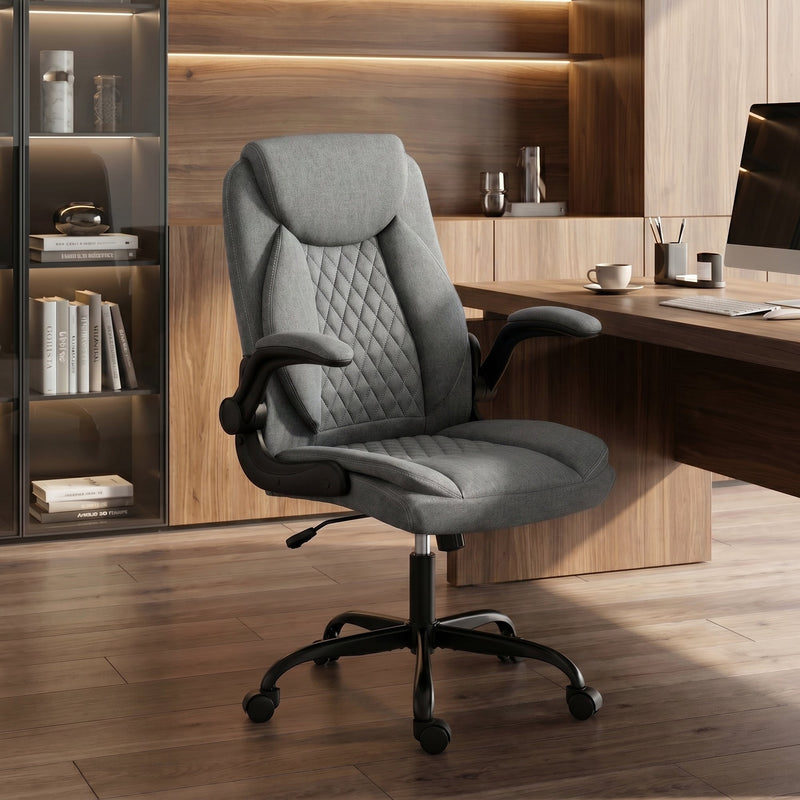 Office Chair with Flip Up Armrests for Space Saving Home Office Comfort
