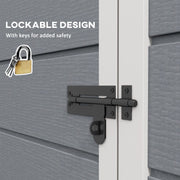 5 x 3 ft Garden Shed with Floor Lockable Door Window and Vent Grey by Outsunny