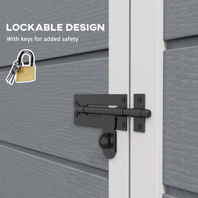 5 x 3 ft Garden Shed with Floor Lockable Door Window and Vent Grey by Outsunny