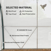 White 4x3m Walk In Tunnel Greenhouse with Steel Frame by Outsunny