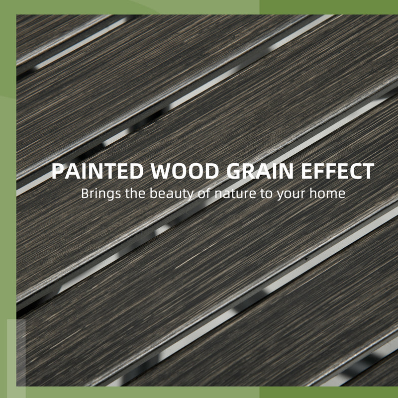 Grey 66cm Galvanised Steel Round Garden Table Weather Resistant by Outsunny